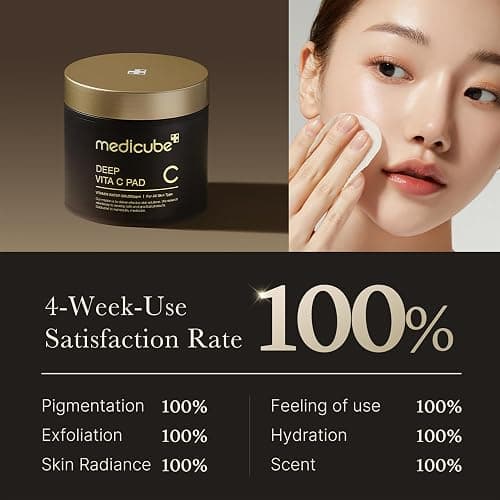Medicube Deep Vita C Facial Pads, Vitamin C Toner Pads for Uneven Skin Tone, 500,000PPM of Vitamin Water & 3 Types of Vitamin, Hydrating & Resurfacing (70 Sheets) - Deep Vita C Pads - 70 Count (Pack of 1) thumbnail 4