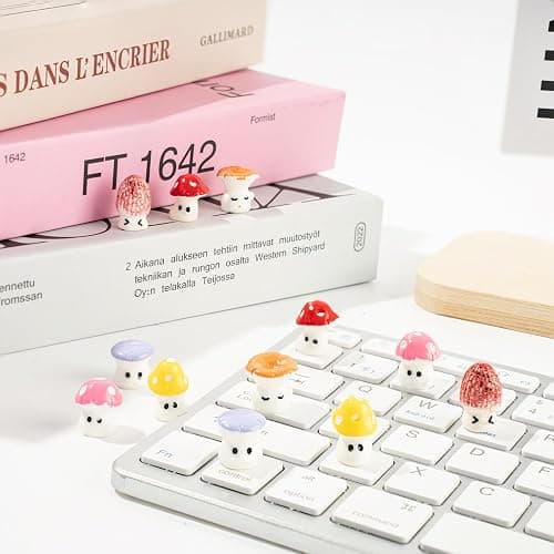 Rislobx 12PCS Mushroom Car Dashboard Decorations, Cute Mushroom Decor for Women Rear View Mirror Ornament Cute Car Decor Interior Dashboard Accessories for Home Office thumbnail 7