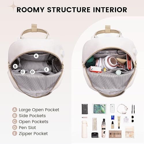 LOVEVOOK Mini Backpack for Women Stylish Waterproof Backpack Purse with USB Port, Cute Bookbag for College School Travel thumbnail 3