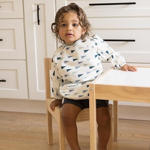 Tiny Twinkle Long Sleeve Bib for Babies & Toddlers | Waterproof Smock Bib for Eating | Machine Washable & Mess-Proof Feeding Essentials | Newborn Shower Gift (Varsity Flags, Small 6-24 Months) thumbnail 6
