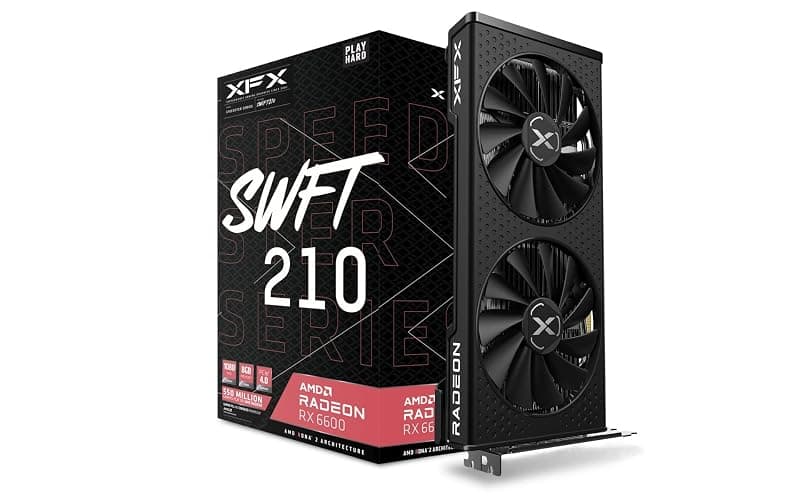 XFX Speedster SWFT 210 Radeon RX 6600 CORE Gaming Graphics Card with 8GB GDDR6 HDMI 3xDP, AMD RDNA 2 RX-66XL8LFDQ - RX 6600 - Image 1