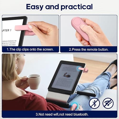 DATAFY Remote Control Page Turner for Kindle Paperwhite Oasis Kobo eReaders, Camera Camcorder Remote Controls, Page Turner Clicker for ipad Tablets Reading Novels with Wrist Strap Storage Bag thumbnail 2