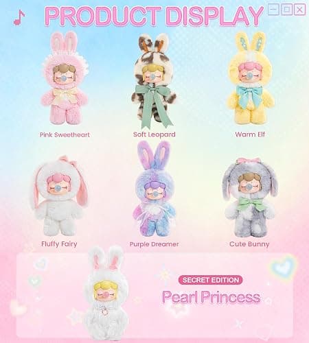 Rolife Nanci Plush Doll Shining Bunny Series, 1PC Random Design Cute Rabbit Plush Toy Action Figure, Creative Collectible Toys for Holiday Birthday Gift thumbnail 4
