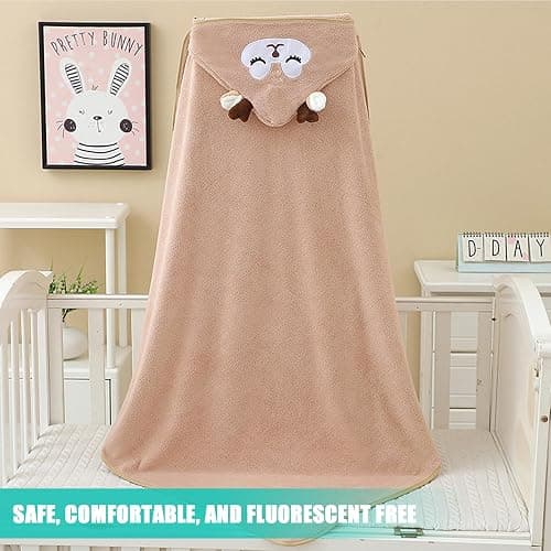 Serviette de Bain à Capuche pour Bébé, 3 pièces Cape de Bain Bébé, Serviette à Capuche en Bambou,Sortie de Bain Super Absorbante, Serviettes pour Enfants en Bas âge avec Trois Motifs thumbnail 5