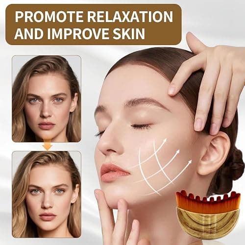 Lymphatic Contour Face Brush,Dry Lymphatic Contour Face Brush Soft Set,Lymphatic Drainage Massager for Face,Chin & Neck Relaxation,PortableBeauty Tool with Travel Case. thumbnail 5