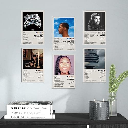 Lidy Set of 6 Drake Poster Music Album Cover Posters Set Merch Wall Art Decor Canvas Poster Gifts 8x12 inch (20x30cm, Unframed) thumbnail 3