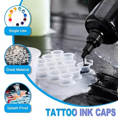 303Pcs Tattoo Ink Caps Kit - Emalla 3Pcs Black Tattoo Ink Cups Holder with 300Pcs Tattoo Ink Caps 100 Small 100 Medium 100 Large Tattoo Ink Cups Tattoo Ink Container Tattoo Kit Tattoo Supplies thumbnail 2