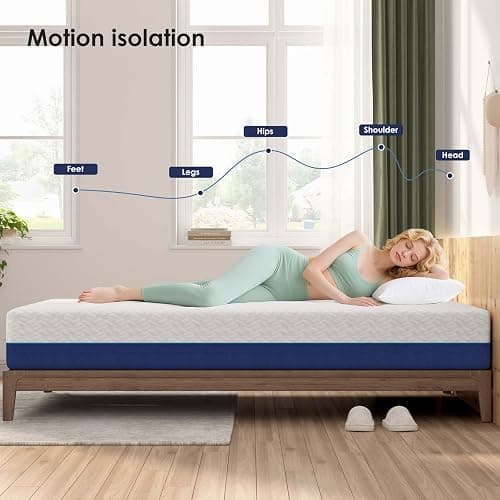 Twin Size Mattress, 6 Inch Twin Gel Memory Foam Mattress for Cool Night & Pressure Relief, Medium Firm in a Box, Back Pain Relief, Washable Cover, 75”x39”x6” (6 Inch, Twin) thumbnail 3