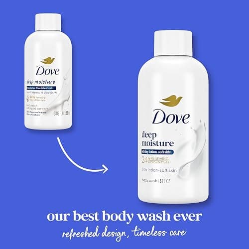 Dove Body Wash Deep Moisture for 24hr Lotion-Soft Skin Moisturizing Skin Cleanser with No Sulfates No Parabens 3 oz thumbnail 3