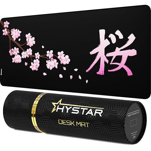 Hystar® Extended Gaming Mouse Pad | XXL 36" x 16" | 5mm Thick, Waterproof Surface, Smooth Polyester Fabric, and Natural Rubber Base | Blossom - Image 1