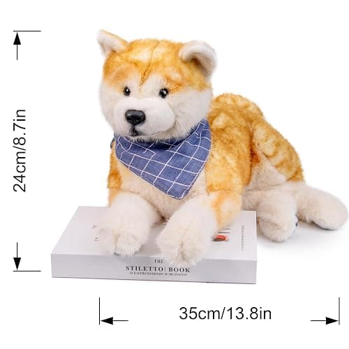 Chongker Dog Stuffed Animals Shiba Inu Dog Plush - Handmade Realistic Toy,Cuddly Plush Puppy Companion Pet thumbnail 2