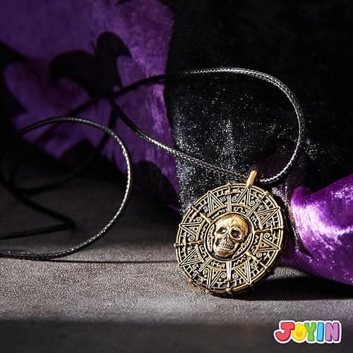 Spooktacular Creations Halloween Pirate Coin Necklace Pirate Skull Necklace for Men Women Pirates Costume Accessories thumbnail 7