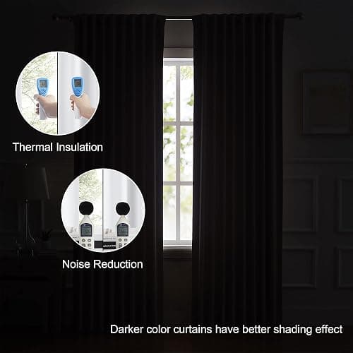DUALIFE White Extra Long Blackout Curtains 52x108in, Rod Pocket Back Tab for Living Room, Thermal Insulated Soundproof, Privacy Assured, Ideal for High Ceiling Patio Sliding Door thumbnail 6