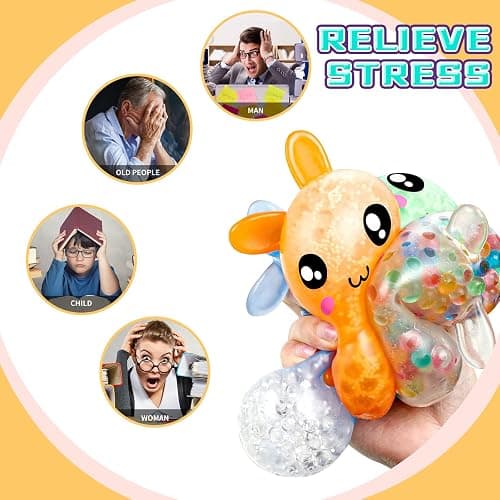 Squishy Easter Bunny,Easter Basket Stuffers Stress BallsToys for Kids Adults,4Pack Bunny Squeeze Ball Stress Relief Fidget Toys Easter Party Favor Gifts thumbnail 5