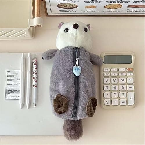 NXPpiULeh Plush Pencil Case Cute Otter Pen Bag Animal Pencil Case Plush Animal Stationery Pouch for Pencils Eraser Sharpener thumbnail 8