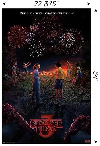 Trends International Netflix Stranger Things: Season 3 - Key Art Wall Poster, 22.375" x 34", Poster & Mount Bundle thumbnail 3