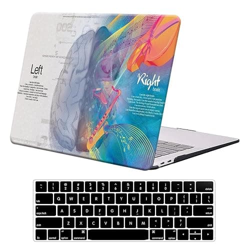 KEROM Compatible with MacBook Pro 13 inch Case 2022-2016 Release M2 M1 A2338 A2289 A2251 A2159 A1989 A1706 with Touch Bar, Plastic Hard Shell Case & Keyboard Cover, Left Right Brain - Image 1