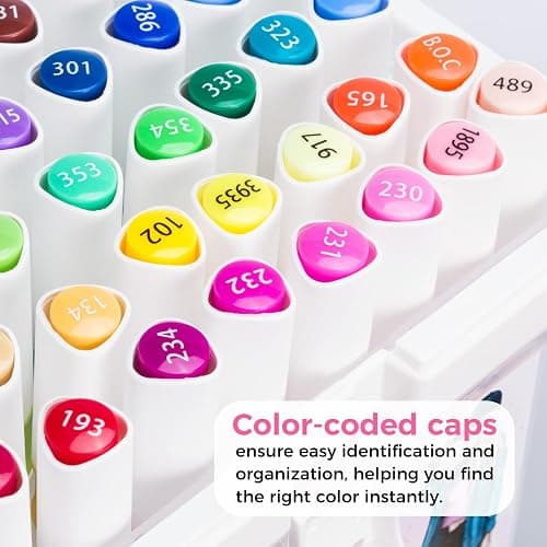 Ohuhu Alcohol Markers Brush Tip - Double Tipped Markers for Artist Adult Coloring Sketching - 48-color Art Marker Set for Fashion Cartoon Animation Illustration Design - Brush Chisel Dual Tips thumbnail 8
