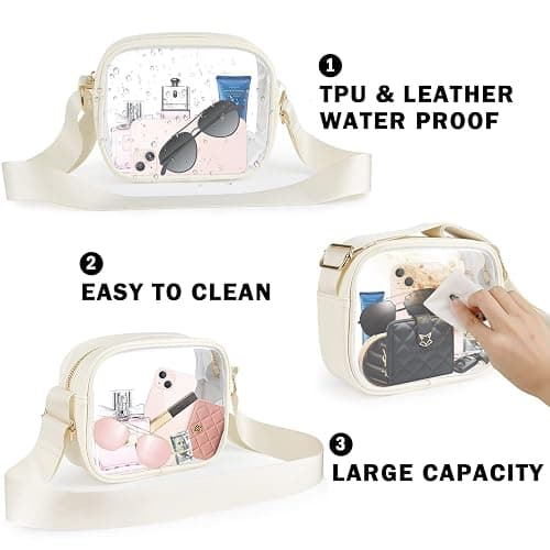 KETIEE Clear Crossbody Bag, Stadium Approved Clear Purse Bag for Concerts Sports Events Festivals thumbnail 6