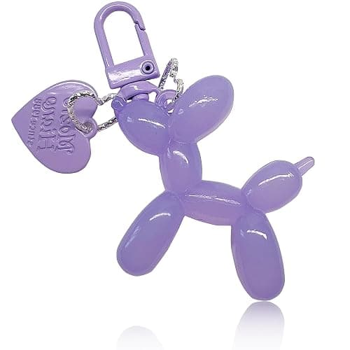 LAEKOU Jelly Balloon Dog Design Keychain for Women, Cute Girls Key Chain, Bag Charms Accessories for Car Purse Backpack - Image 1