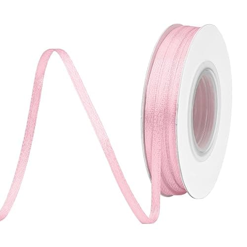 BVIEAKD Pink Satin Ribbon 1/8 inch x 50 Yards Double Faced Solid Color Ribbon for Crafts Weddings Bow Making & More thumbnail 2