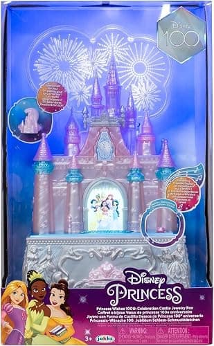 Disney Princess Jewelry Box for Girls Princess Castle Keepsake Jewelry Box with Music & Firework-Like Light Show, Plays Song “A Dream Is a Wish Your Heart Makes” thumbnail 6