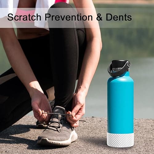 WUQID Water Bottle Boot, Diamond Silicone Boot Compatible with Stanleyy Tumbler 20-40oz & Hydroo Flask Bottle 12oz-24oz, Reduces Dents Sleeve Cover for More Bottles/Tumblers Bottom of 2.83-2.95in thumbnail 4