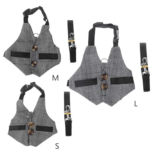 Hypeety Multipurpose Rabbit Vest Harness and Leash Set Small Animal Adjustable Soft Harness with Button Decor Formal Suit Style for Bunny Rabbit Kitten Small Animal Walking (S) thumbnail 7