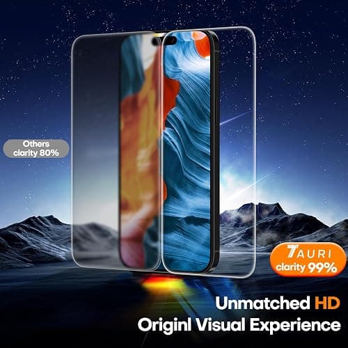 TAURI 4 in 1 for iPhone 15 Pro Max Screen Protector | 1 Dust Free Easy Installation Tool + 3 Pack Tempered Glass Film, 9H Hardness Bubble Free HD Screen Protector for 15 ProMax thumbnail 4