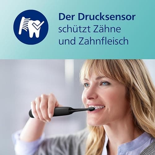 Philips Sonicare ProtectiveClean 4500 elektrische Zahnbürste, Schallzahnbürste mit 2 Putzmodi, Clean und White, Drucksensor, Timer und Reiseetui, Schwarz, Modell HX6830/53 thumbnail 7