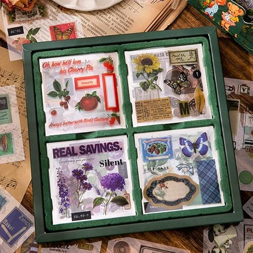 SIBLYMONA Vintage Fairy Stickers 640Pcs Transparent Stickers, Floral Butterfly Designs for Scrapbooking Journaling, Junk Journal Supplies, Cottagecore Rub On Transfers Crafts (Poetry of Fabrics) thumbnail 4