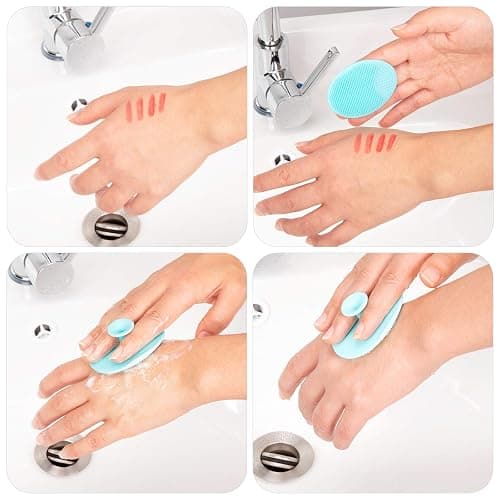 4 Pack Face Scrubber,JEXCULL Soft Silicone Facial Cleansing Brush Face Exfoliator Blackhead Acne Pore Pad Cradle Cap Face Wash Brush for Deep Cleaning Skin Care thumbnail 3