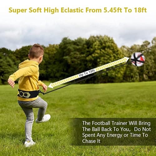 Ainiv Football Kick Entraîneur Solo Entraînement, 5 Griffe Tissu | Football Volleyball Rugby Trainer, Ceinture Réglable pour Enfants et Adultes Débutants, Convient aux Balles Taille 3, 4, 5 thumbnail 7