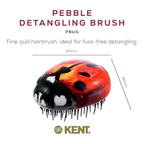 Kent PBUG Ladybug Pebble Scalp Massager Shampoo Brush, Shower Brush, and Travel Size Detangling Brush - Scalp Scrubber for Dandruff and Kids Hair Brush Hair Detangler - Hairbrush for Tangles thumbnail 2