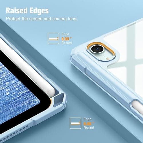 Fintie Hybrid Slim Case for iPad Mini 7 (A17 Pro, 7th Generation) 2024 / iPad Mini 6 (6th Gen) 8.3 Inch, [Built-in Pencil Holder] Shockproof Cover Clear Transparent Back Shell, Blue thumbnail 8