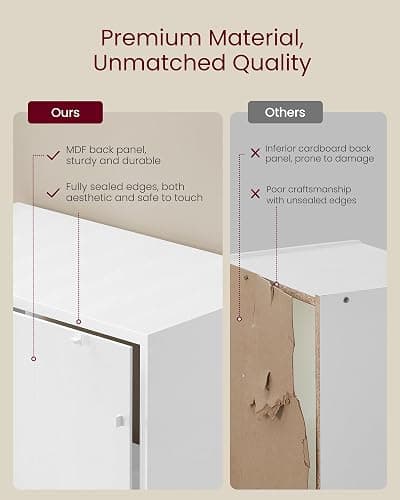VASAGLE Custos Collection - Bookshelf, Bookcase, Cube Shelf with 6 Compartments, 9.4 x 25.8 x 38.6 Inches, Storage Shelf, for Living Room, Home Office, Dining Room, Cloud White ULBC423W01 thumbnail 5