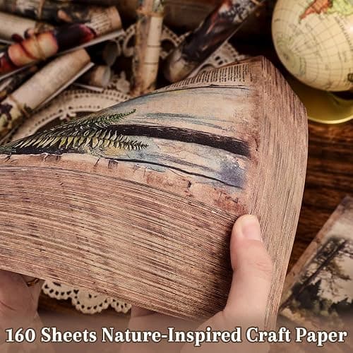 icceemee 160 Sheets of Nature Scrapbook Paper, journaling Scrapbook Supplies Craft Collage Paper Set, Junk Journal Bullet Journal Poster Room Decor for Card Making Decorative Gifts thumbnail 4