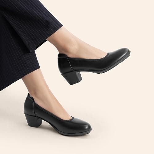 DREAM PAIRS Women's Low Chunky Heels Comfortable Block Work Pumps Closed Round Toe Dress Shoes for Office Business thumbnail 8