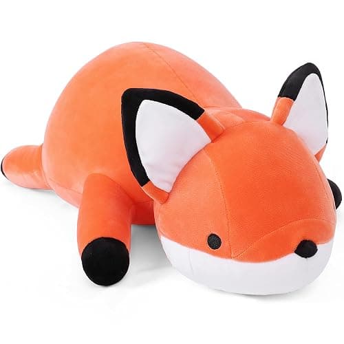 WeBingo Weighted Stuffed Animals, 24" Weighted Fox Plush Toy 4.2 Lb Soft Pillow Cute Giant Plushie Gifts for Kids & Adults(Fox) - Image 1