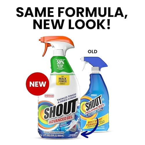 Shout Advanced Laundry Stain Remover Gel for Clothes Laundry, Breaks down stubborn, dried-in, and tough stains, 22oz Spray (Packaging May Vary) thumbnail 2