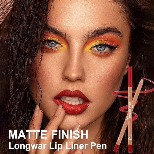KIMIEYE 12 Colors Lip Liner Set, Matte Finish Series Lip Liners Pen, Set A | for Women, Long Lasting Waterproof Smooth High Pigmented Lip Pencil for Daily Makeup thumbnail 2