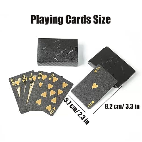 CIBOAN Black Playing Cards,Plastic Playing Card,Waterproof and Super Durable Comfortable to Hold, Good Flexibility,Poker Card Set Suitable for Billiards, Bars, Beach Pools,Gift Playing Cards thumbnail 3