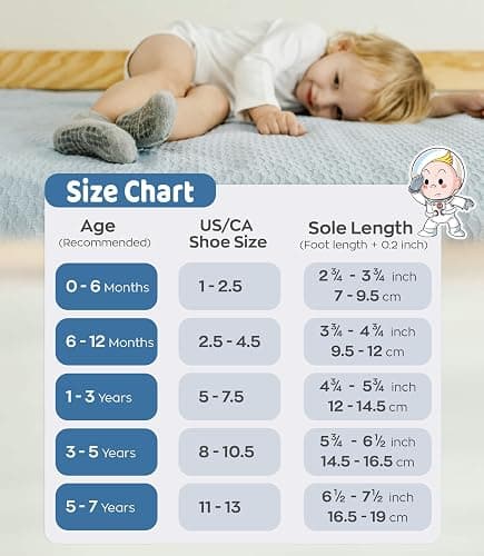 Simply Kids Baby Non-Slip Ankle Socks – Superior Grip, Soft Cotton, for Active Toddler Girls & Boys (Ages 0-7) thumbnail 7