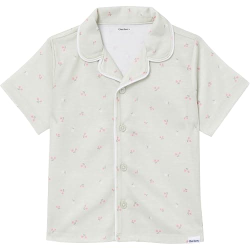 Gerber Toddlers and Baby Girls' 2-Piece Coat Style Pajama Short Set - Cherries - 2T thumbnail 3