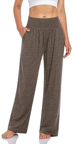 UEU Women's Casual Loose Wide Leg Cozy Pants Yoga Sweatpants Comfy High Waisted Sports Athletic Lounge Pants with Pockets - Image 1