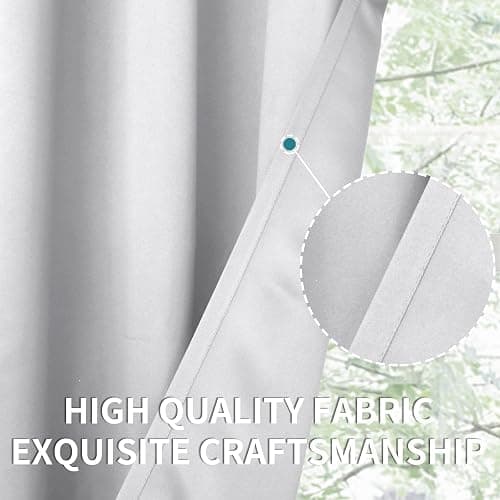 BGment Room Darkening Curtains 63 Inches Long - Grommet Thermal Insulated Drapes Window Treatment Curtains for Bedroom, 2 Panels, 42 x 63 Inch, Greyish White thumbnail 8