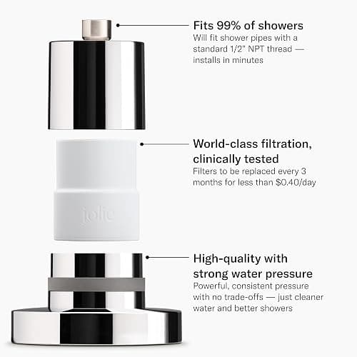 THE JOLIE FILTERED SHOWERHEAD with Shower Filter System- High Pressure Showerhead, Hair and Skincare Accessory to Improve Beauty and Personal Care Routine (New Modern Chrome) thumbnail 3