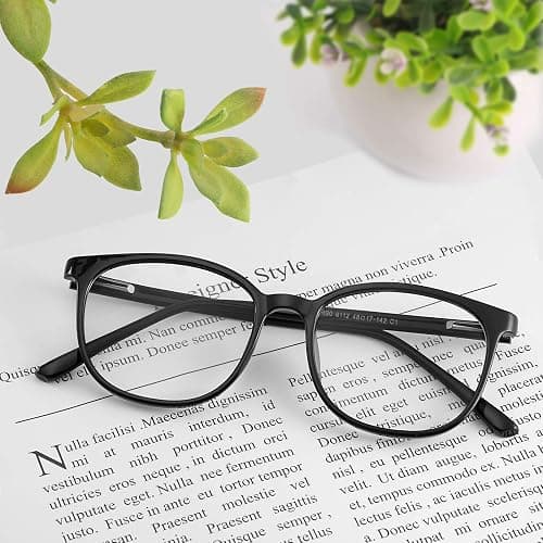FONHCOO Blue Light Blocking Glasses Fashion Round TR90 Frame Transparent Eyewear Anti UV Computer Glasses for Women Men thumbnail 5