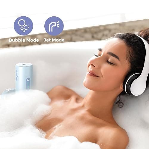 MOMFANN Bath Jet Spa, Bath Jet/Bubble Mode, Cordless Portable Bathtub Accessories with 3-Level Adjustable Speed, Bathtub Jets for Home Spa, Relaxing (Blue) thumbnail 2