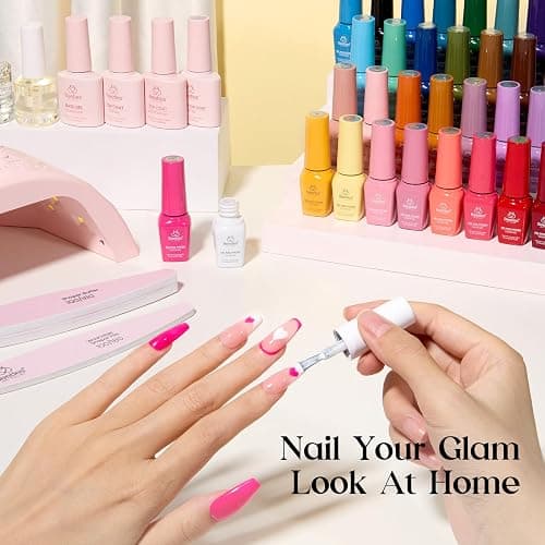 Beetles Gel Nail Polish Kit with U V Light -35 Colors Gel Polish Set 68 Pcs | One Color One Bottle Mood Mosaic Nail Kit with Top Base Coat Beauty Must Have DIY Salon Manicure Gifts for Women thumbnail 6